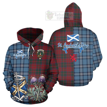 MacDonald (McDonald) of Glencoe Tartan Hoodie Happy St. Andrew's Day Half Tartan Style