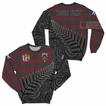 MacDonald (McDonald) of Glencoe Crest Tartan Sweatshirt with New Zealand Silver Fern Half Style