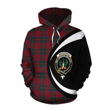 MacDonald (McDonald) of Glencoe Tartan Cotton Hoodie with Family Crest Circle Style