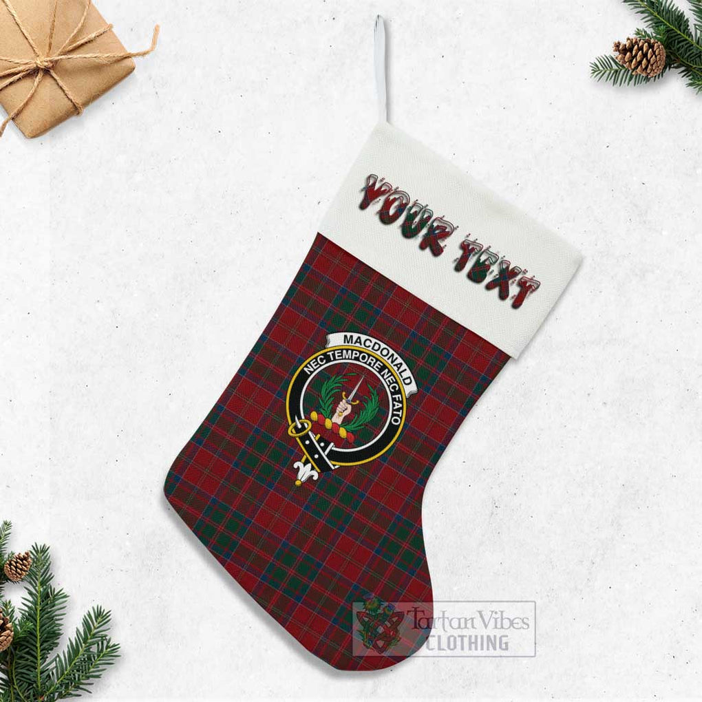 Tartan Vibes Clothing MacDonald (McDonald) of Glencoe Tartan Family Crest Christmas Stocking with Personalized Text