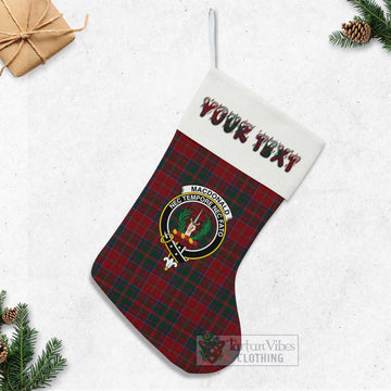 MacDonald (McDonald) of Glencoe Tartan Family Crest Christmas Stocking with Personalized Text