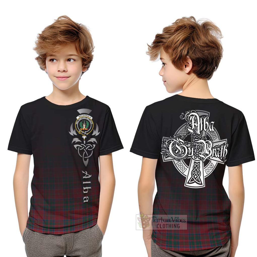 Tartan Vibes Clothing MacDonald (McDonald) of Glencoe Tartan Kid T-Shirt Featuring Alba Gu Brath Family Crest Celtic Inspired