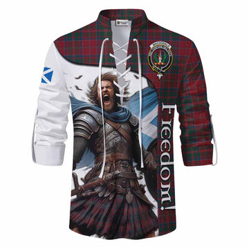 MacDonald (McDonald) of Glencoe Crest Tartan Ghillie Kilt Shirt Inspired by the Freedom of Scottish Warrior