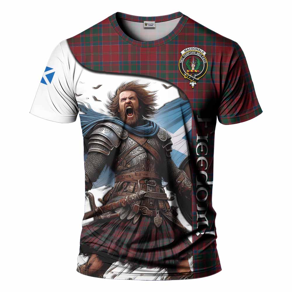 MacDonald (McDonald) of Glencoe Crest Tartan T-Shirt Inspired by the Freedom of Scottish Warrior