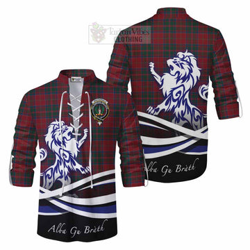 MacDonald (McDonald) of Glencoe Tartan Ghillie Kilt Shirt with Alba Gu Brath Regal Lion Emblem