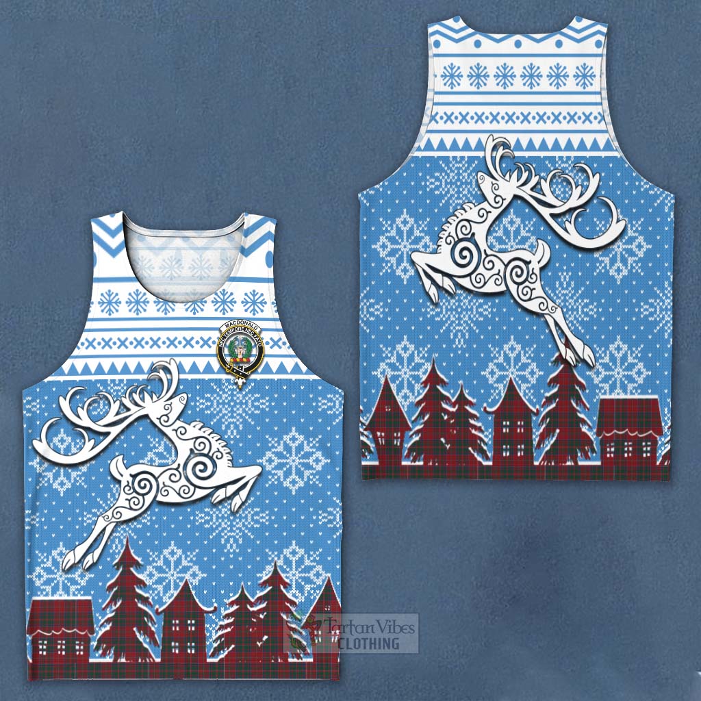 Tartan Vibes Clothing MacDonald (McDonald) of Glencoe Clan Christmas Men's Tank Top Celtic Reindeer Style