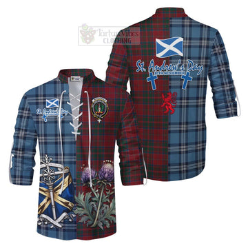 MacDonald (McDonald) of Glencoe Tartan Ghillie Kilt Shirt Happy St. Andrew's Day Half Tartan Style