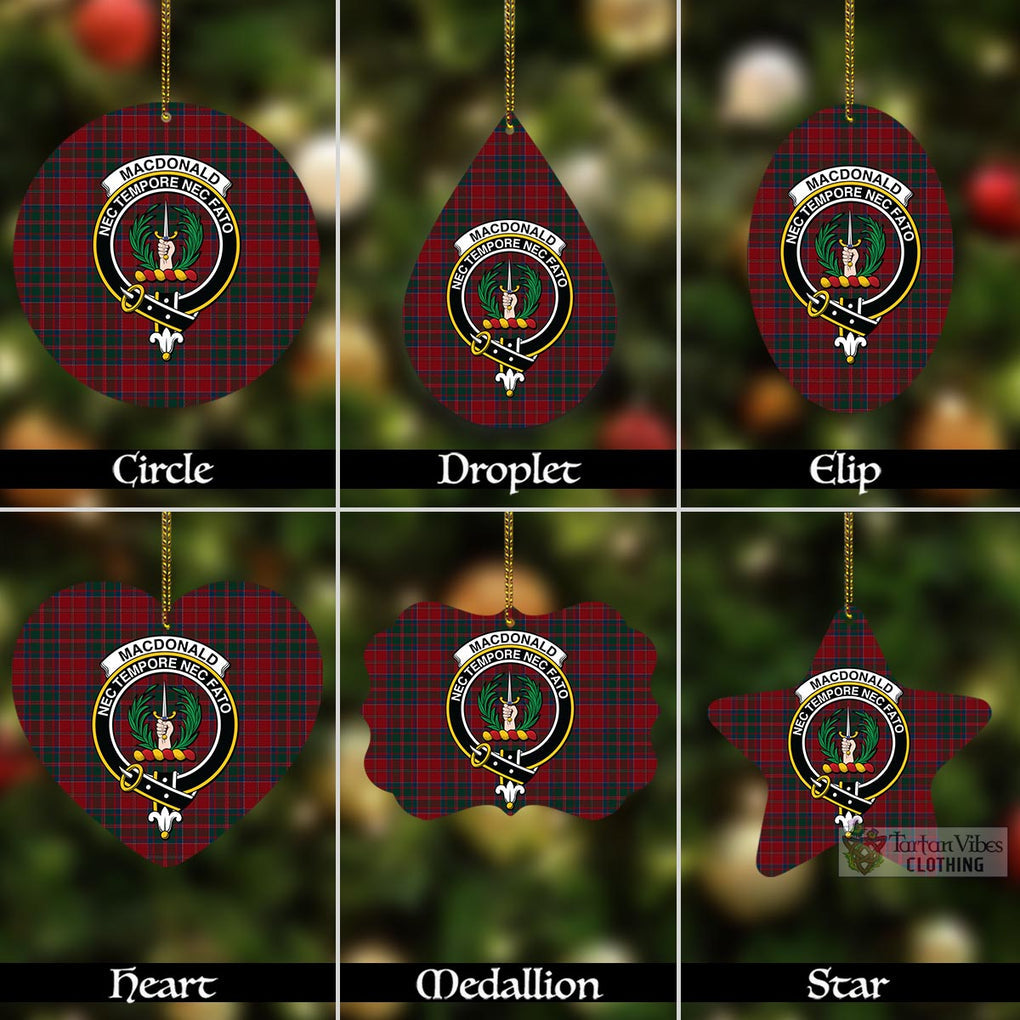 Tartan Vibes Clothing MacDonald (McDonald) of Glencoe Tartan Christmas Aluminium Ornament with Family Crest