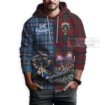 MacDonald (McDonald) of Glencoe Tartan Hoodie Happy St. Andrew's Day Half Tartan Style