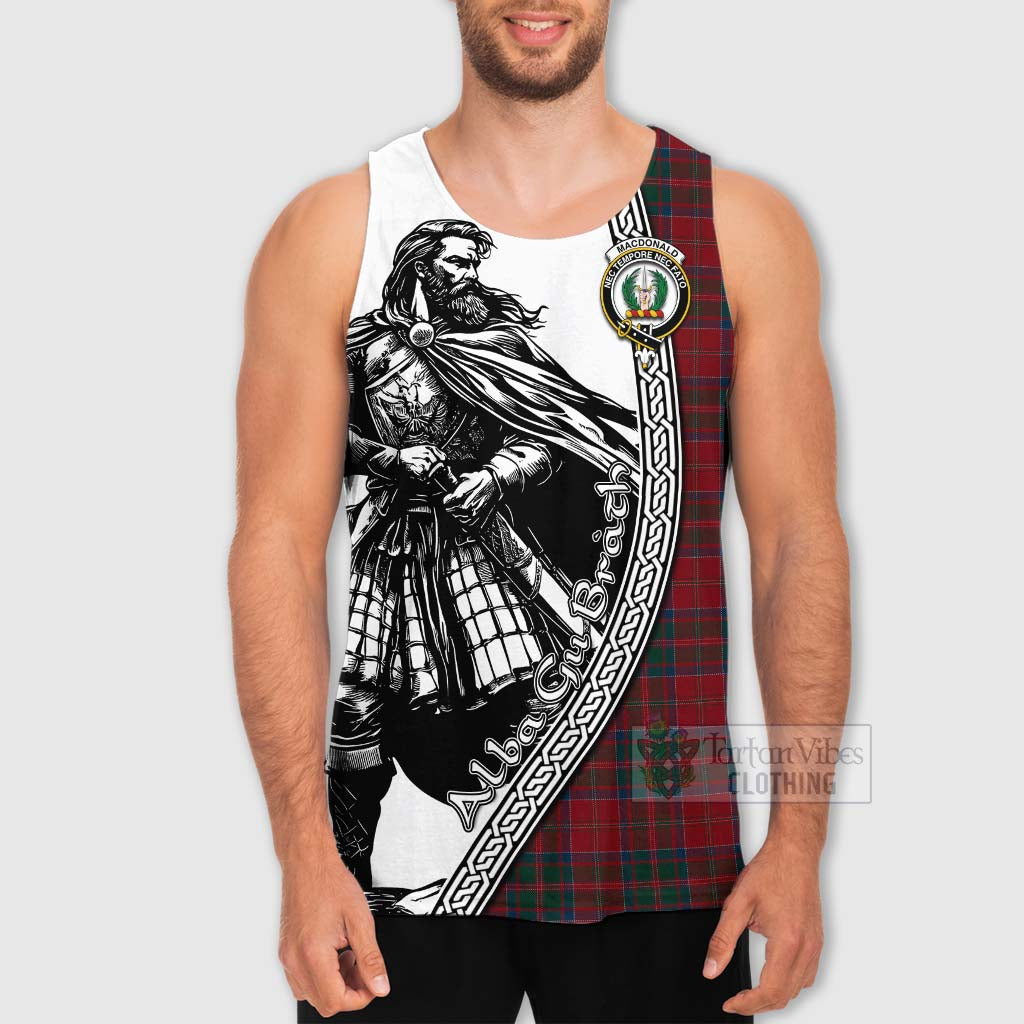 Tartan Vibes Clothing MacDonald (McDonald) of Glencoe Tartan Clan Crest Men's Tank Top with Highlander Warrior Celtic Style