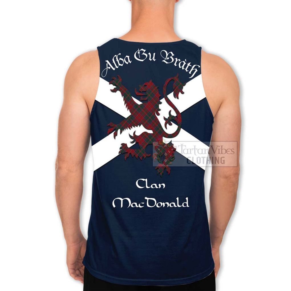 Tartan Vibes Clothing MacDonald (McDonald) of Glencoe Tartan Lion Rampant Men's Tank Top – Proudly Display Your Heritage with Alba Gu Brath and Clan Name