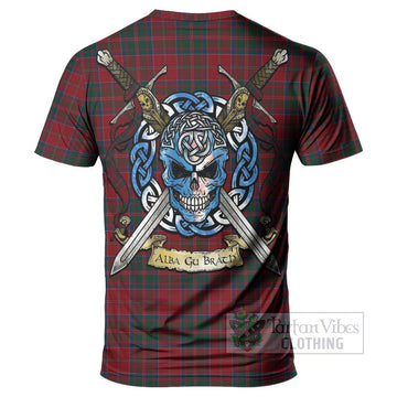 MacDonald (McDonald) of Glencoe Tartan T-Shirt with Family Crest Celtic Skull Style