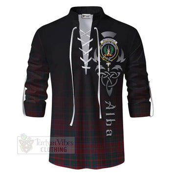 MacDonald (McDonald) of Glencoe Tartan Ghillie Kilt Shirt Featuring Alba Gu Brath Family Crest Celtic Inspired