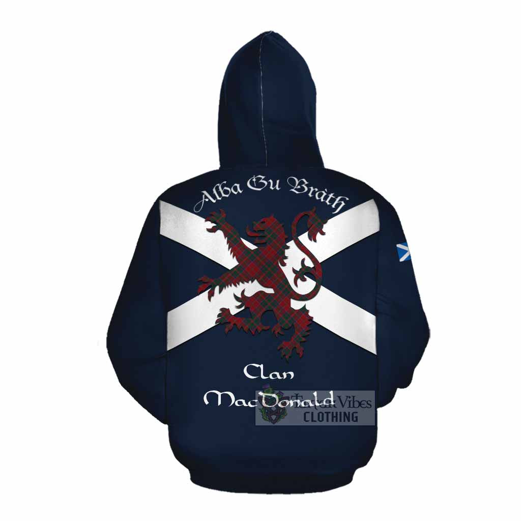 Tartan Vibes Clothing MacDonald (McDonald) of Glencoe Tartan Lion Rampant Cotton Hoodie Proudly Display Your Heritage with Alba Gu Brath and Clan Name