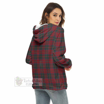 MacDonald (McDonald) of Glencoe Tartan Crest Women's Borg  Half Zip Fleece Hoodie