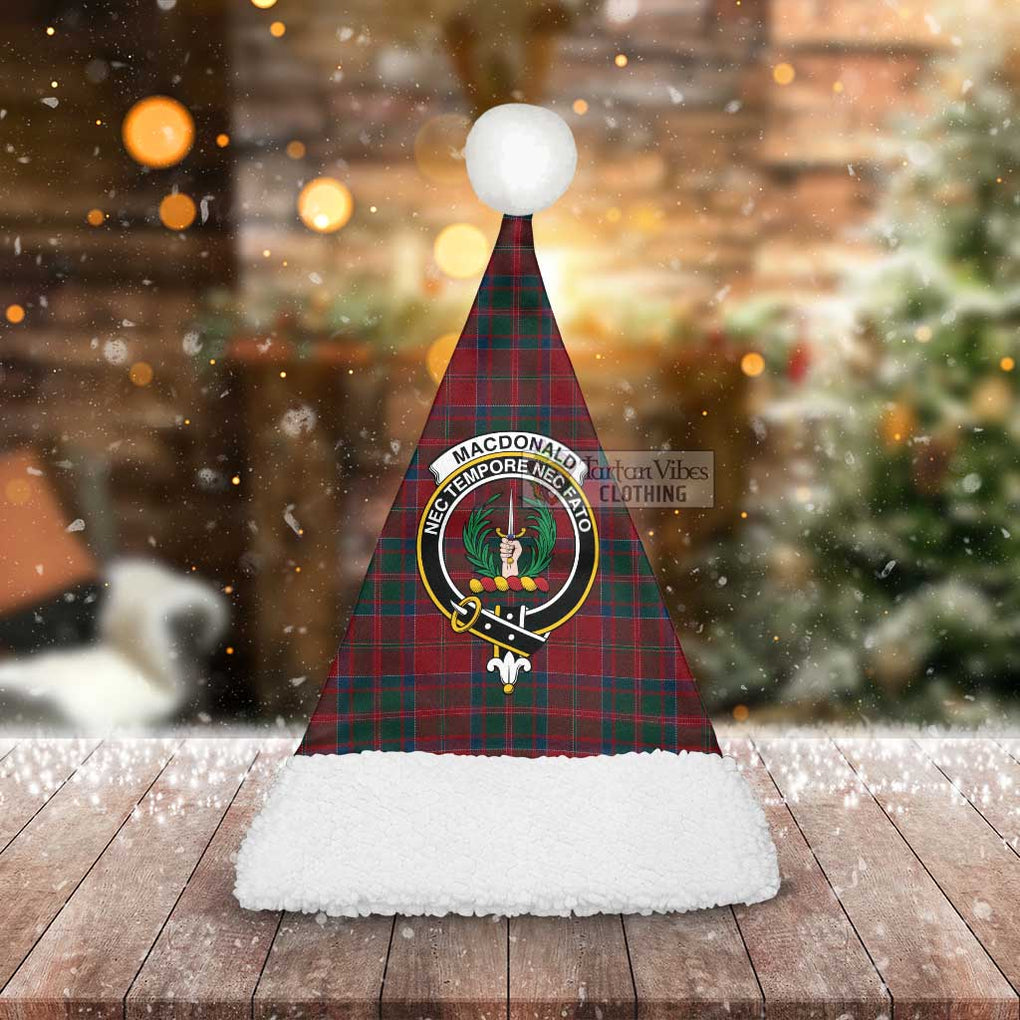 Tartan Vibes Clothing MacDonald (McDonald) of Glencoe Tartan Christmas Santa Hats with Family Crest