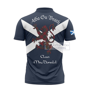 MacDonald (McDonald) of Glencoe Tartan Lion Rampant Zipper Polo Shirt Proudly Display Your Heritage with Alba Gu Brath and Clan Name