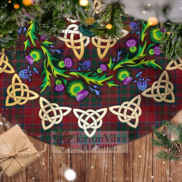 MacDonald (McDonald) of Glencoe Tartan Christmas Tree Skirt with Thistle Celtic Knot Style