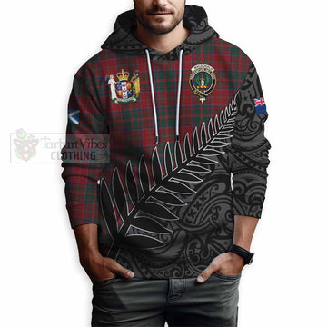 MacDonald (McDonald) of Glencoe Crest Tartan Hoodie with New Zealand Silver Fern Half Style