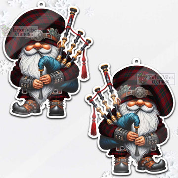 MacDonald (McDonald) of Glencoe Tartan Bagpiper Gnome Christmas Ornament