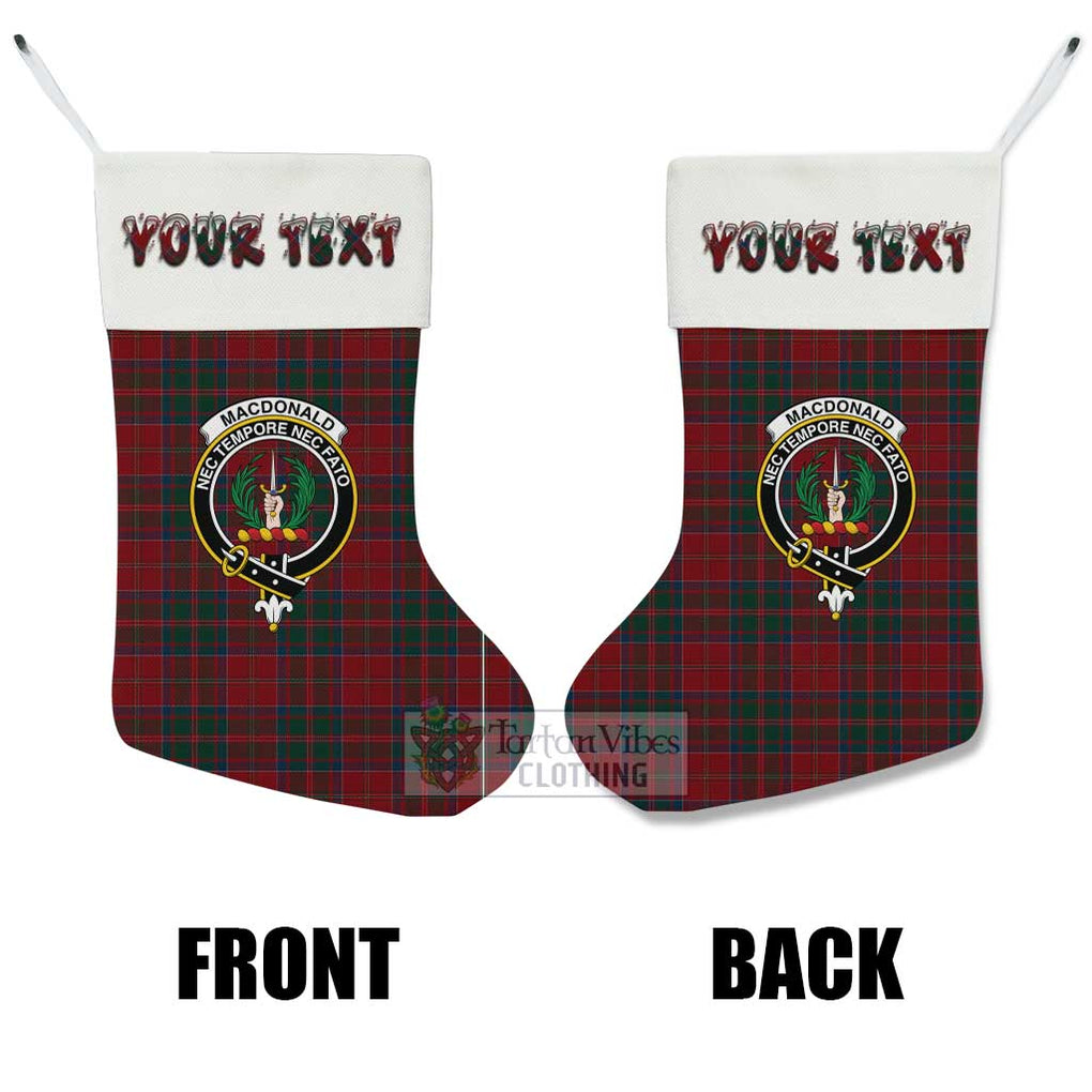 Tartan Vibes Clothing MacDonald (McDonald) of Glencoe Tartan Family Crest Christmas Stocking with Personalized Text