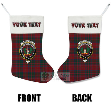 MacDonald (McDonald) of Glencoe Tartan Family Crest Christmas Stocking with Personalized Text