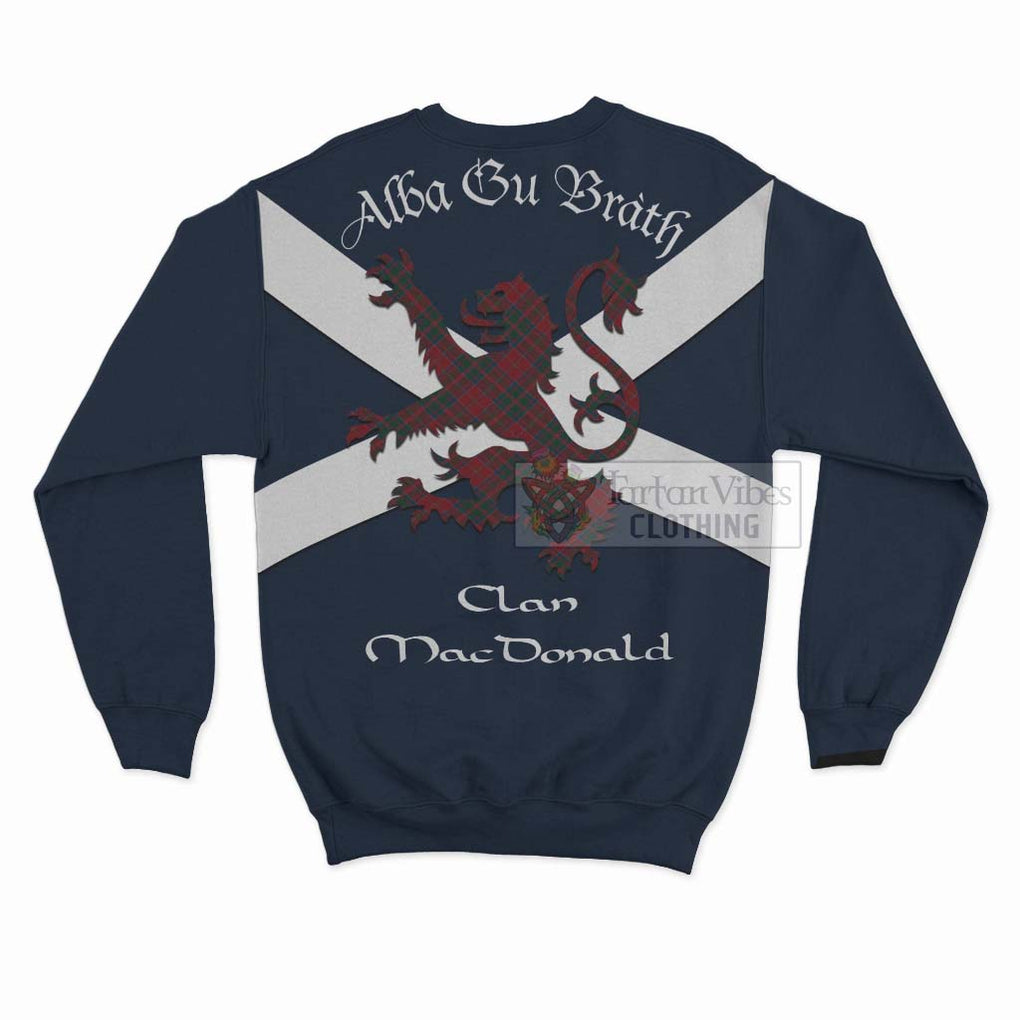 Tartan Vibes Clothing MacDonald (McDonald) of Glencoe Tartan Lion Rampant Sweatshirt – Proudly Display Your Heritage with Alba Gu Brath and Clan Name