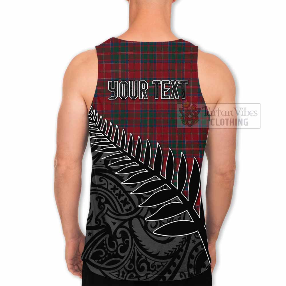 Tartan Vibes Clothing MacDonald (McDonald) of Glencoe Crest Tartan Men's Tank Top with New Zealand Silver Fern Half Style