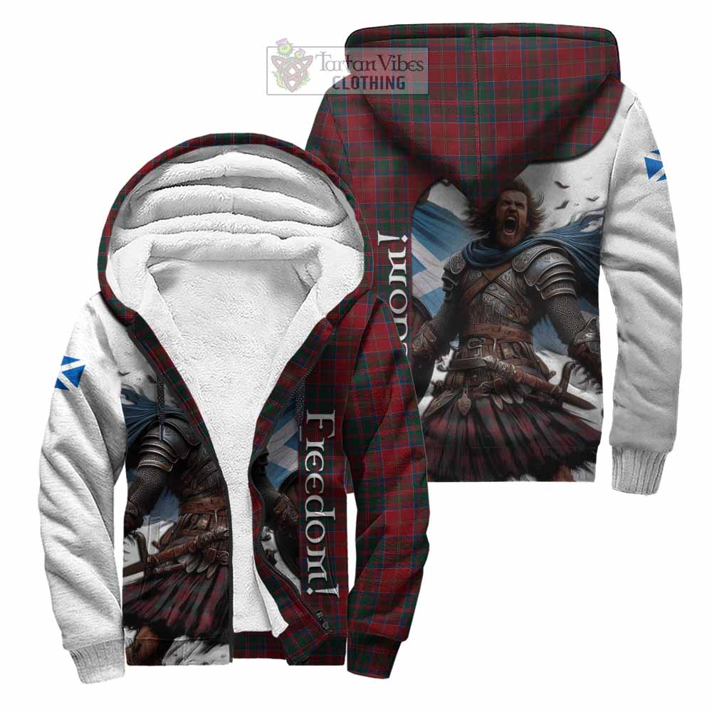 Tartan Vibes Clothing MacDonald (McDonald) of Glencoe Crest Tartan Sherpa Hoodie Inspired by the Freedom of Scottish Warrior