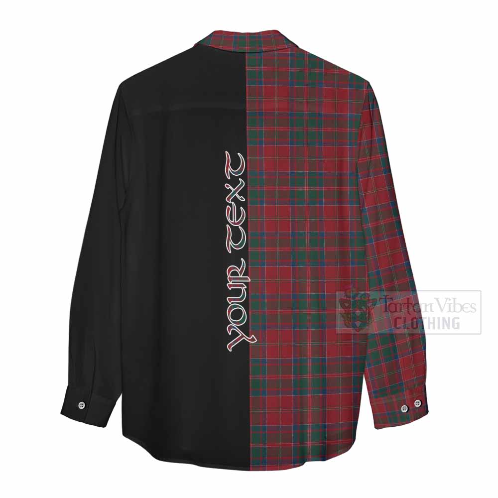 Tartan Vibes Clothing MacDonald (McDonald) of Glencoe Tartan Women's Casual Shirt with Family Crest and Half Of Me Style