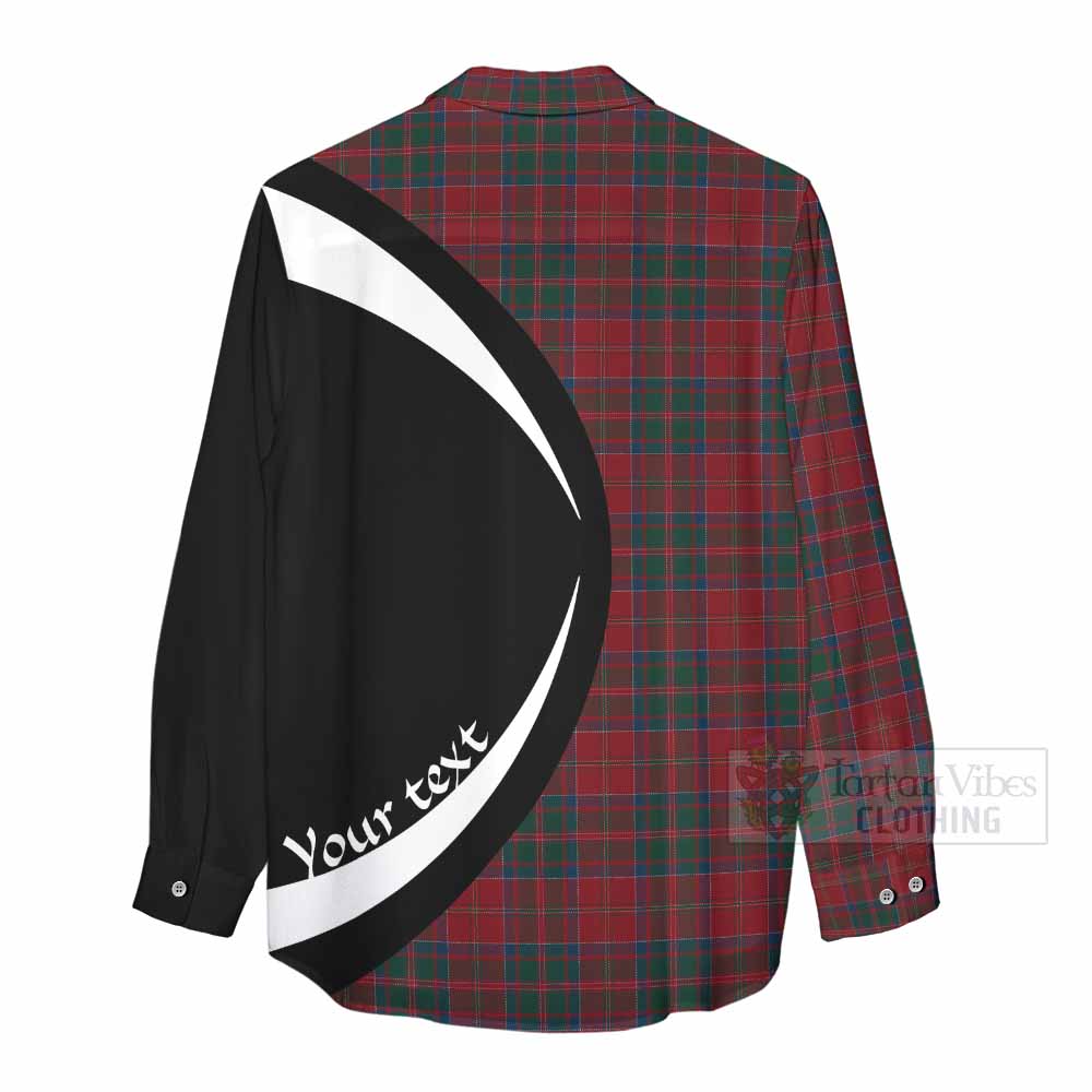 Tartan Vibes Clothing MacDonald (McDonald) of Glencoe Tartan Women's Casual Shirt with Family Crest Circle Style