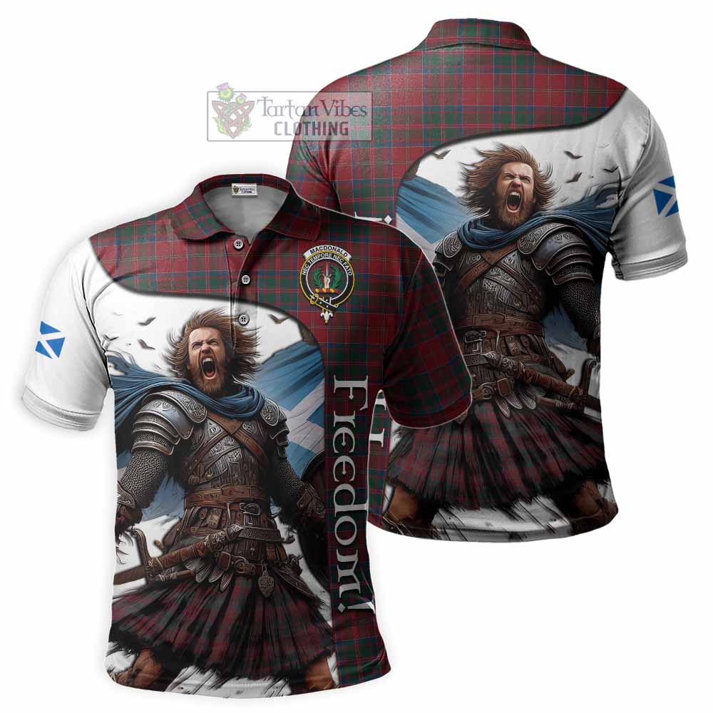 Tartan Vibes Clothing MacDonald (McDonald) of Glencoe Crest Tartan Polo Shirt Inspired by the Freedom of Scottish Warrior