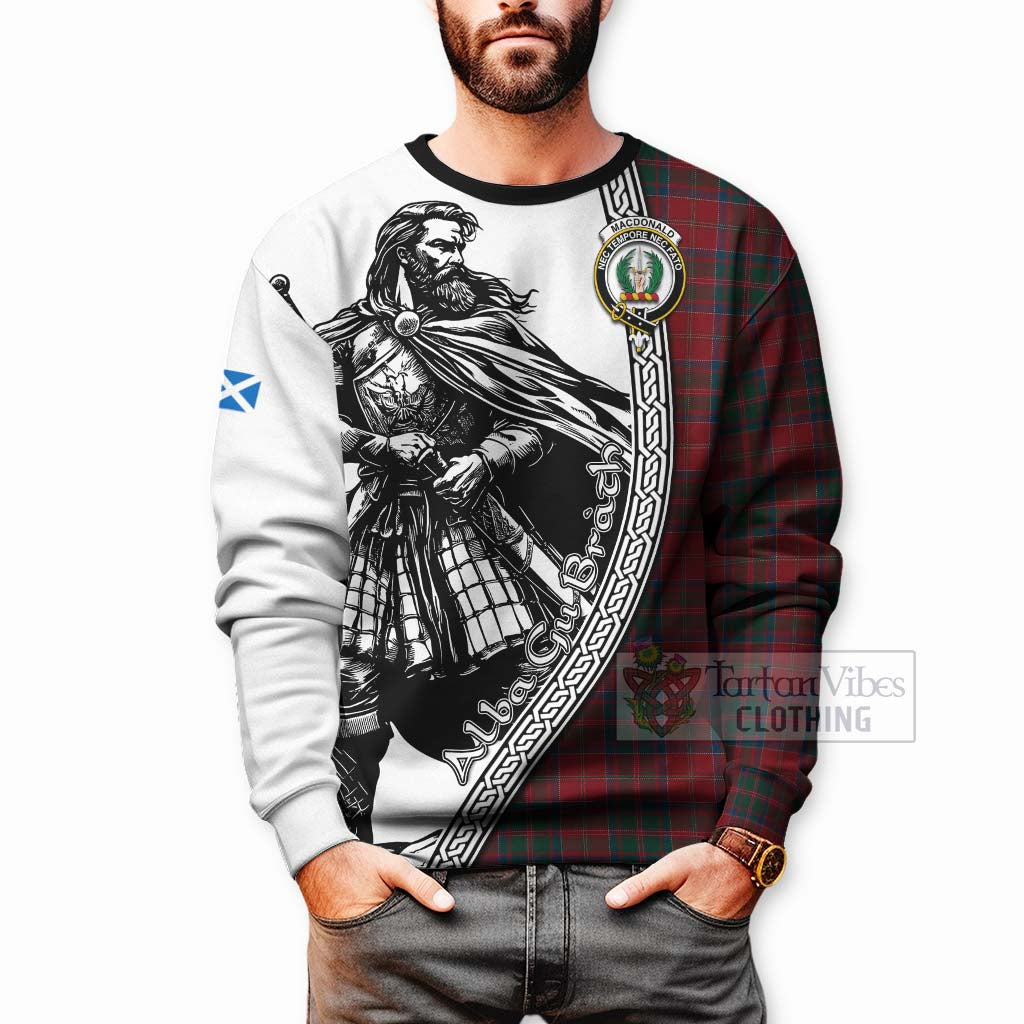 Tartan Vibes Clothing MacDonald (McDonald) of Glencoe Tartan Clan Crest Sweatshirt with Highlander Warrior Celtic Style