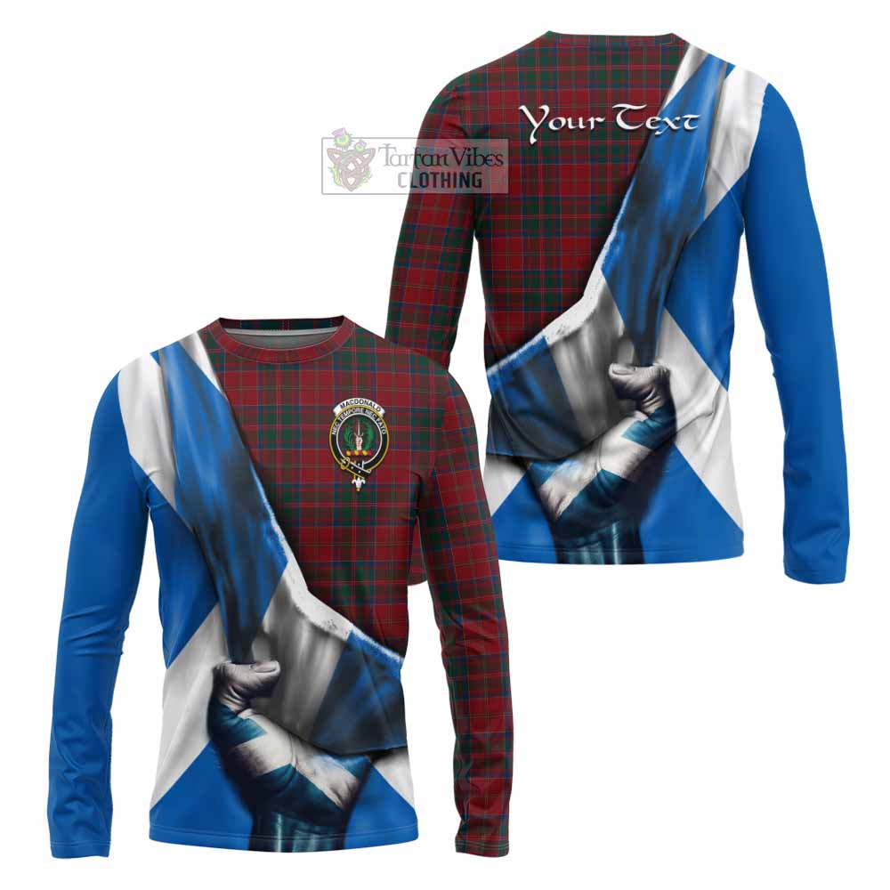 Tartan Vibes Clothing MacDonald (McDonald) of Glencoe Tartan Long Sleeve T-Shirt with Family Crest Scotland Patriotic Style