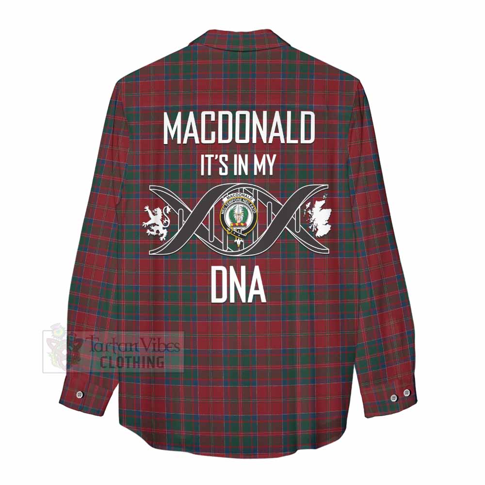 Tartan Vibes Clothing MacDonald (McDonald) of Glencoe Tartan Women's Casual Shirt with Family Crest DNA In Me Style