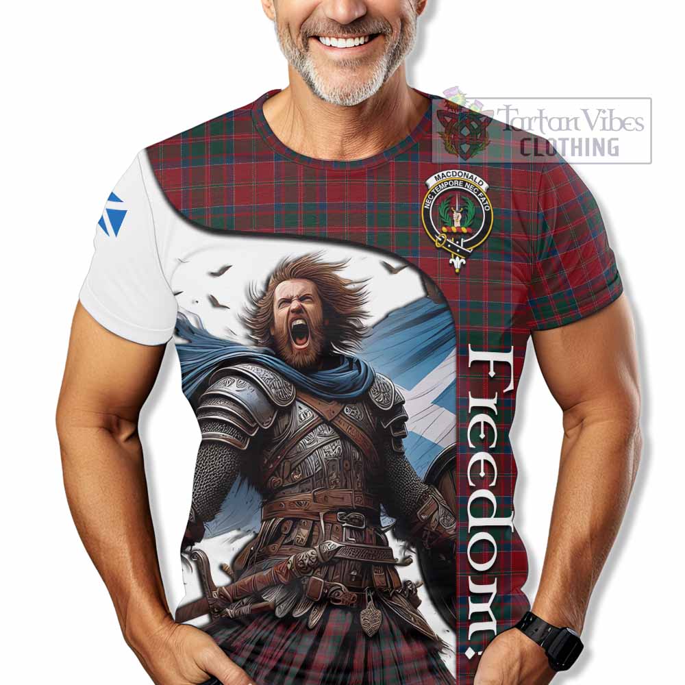 MacDonald (McDonald) of Glencoe Crest Tartan T-Shirt Inspired by the Freedom of Scottish Warrior