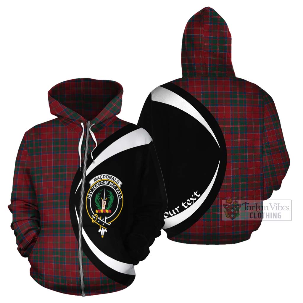 Tartan Vibes Clothing MacDonald (McDonald) of Glencoe Tartan Cotton Hoodie with Family Crest Circle Style