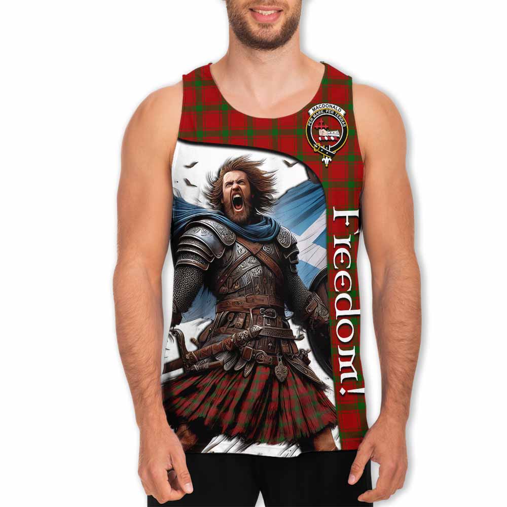 Tartan Vibes Clothing MacDonald (McDonald) of Sleat Crest Tartan Men's Tank Top Inspired by the Freedom of Scottish Warrior