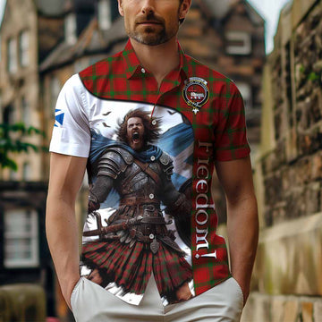 MacDonald (McDonald) of Sleat Crest Tartan Short Sleeve Button Shirt Inspired by the Freedom of Scottish Warrior