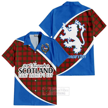 MacDonald (McDonald) of Sleat Family Crest Tartan Short Sleeve Button Shirt Celebrate Saint Andrew's Day in Style