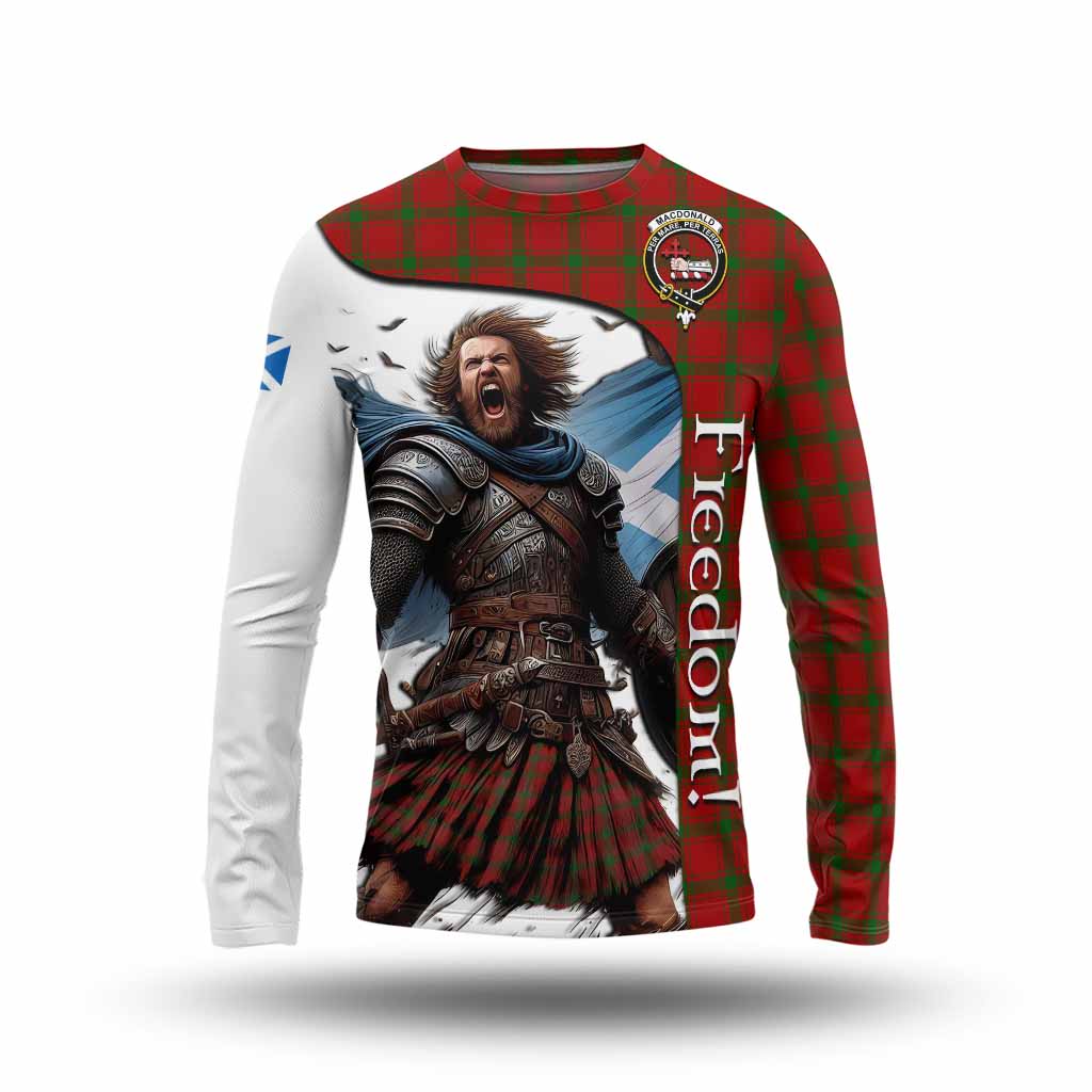 Tartan Vibes Clothing MacDonald (McDonald) of Sleat Crest Tartan Long Sleeve T-Shirt Inspired by the Freedom of Scottish Warrior