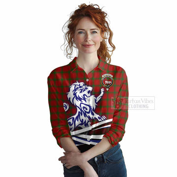 MacDonald (McDonald) of Sleat Tartan Women's Casual Shirt with Alba Gu Brath Regal Lion Emblem