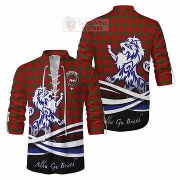 MacDonald (McDonald) of Sleat Tartan Ghillie Kilt Shirt with Alba Gu Brath Regal Lion Emblem Men - Tartan Vibes Clothing