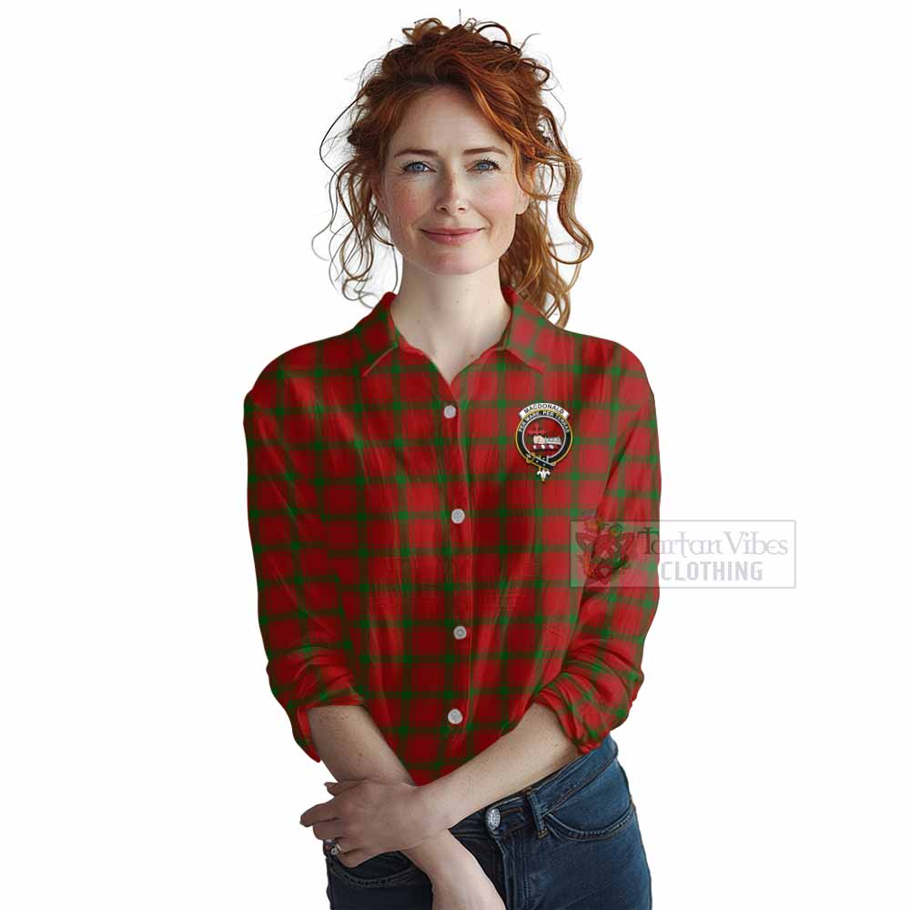 Tartan Vibes Clothing MacDonald (McDonald) of Sleat Tartan Women's Casual Shirt with Family Crest DNA In Me Style