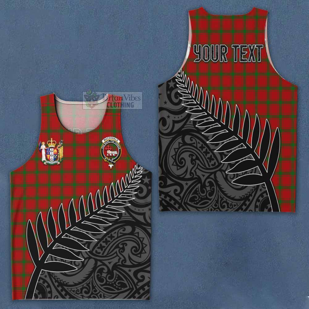 Tartan Vibes Clothing MacDonald (McDonald) of Sleat Crest Tartan Men's Tank Top with New Zealand Silver Fern Half Style