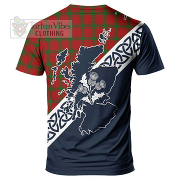 MacDonald (McDonald) of Sleat Tartan T-Shirt Featuring Thistle and Scotland Map - Tartanvibesclothing Store