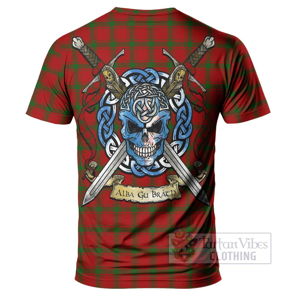 Tartan Vibes Clothing MacDonald (McDonald) of Sleat Tartan T-Shirt with Family Crest Celtic Skull Style