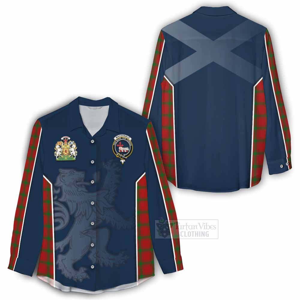 Tartan Vibes Clothing MacDonald (McDonald) of Sleat Tartan Women's Casual Shirt with Family Crest and Lion Rampant Vibes Sport Style