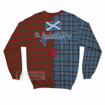 MacDonald (McDonald) of Sleat Tartan Sweatshirt Happy St. Andrew's Day Half Tartan Style