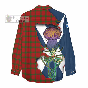MacDonald (McDonald) of Sleat Tartan Family Crest Women's Casual Shirt Scottish Thistle Celtic Inspired - Tartan Vibes Clothing